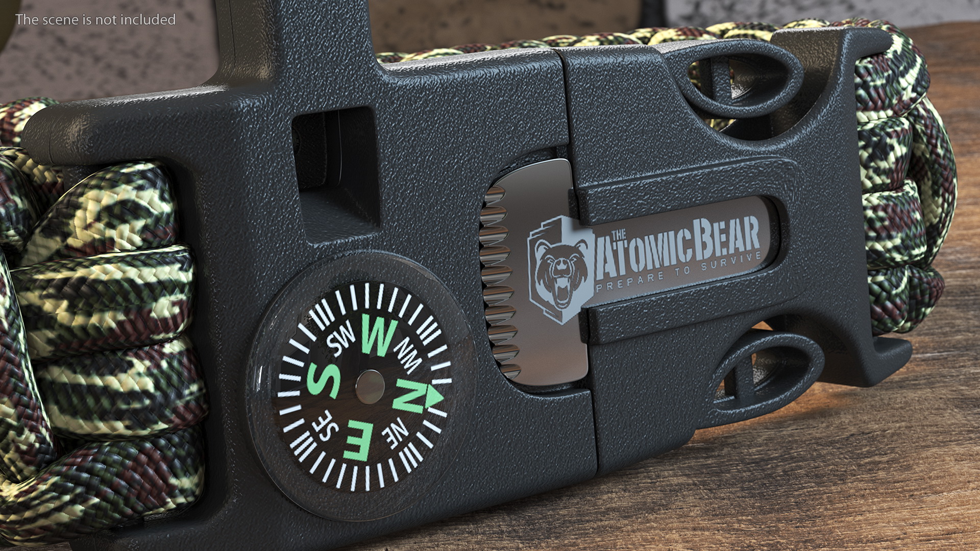 3D Atomic Bear Tactical Paracord Bracelet Camo model