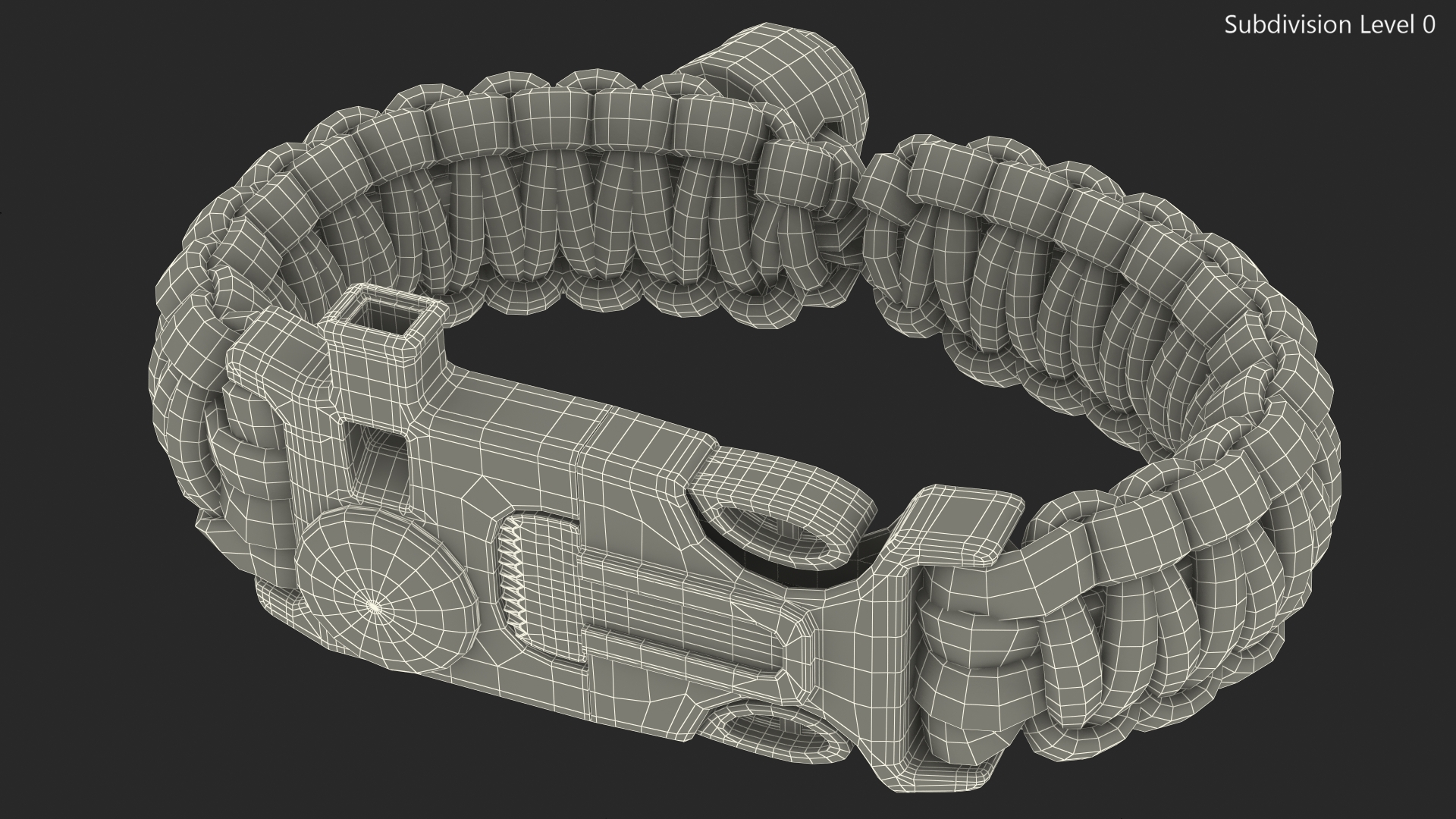 3D Atomic Bear Tactical Paracord Bracelet Camo model