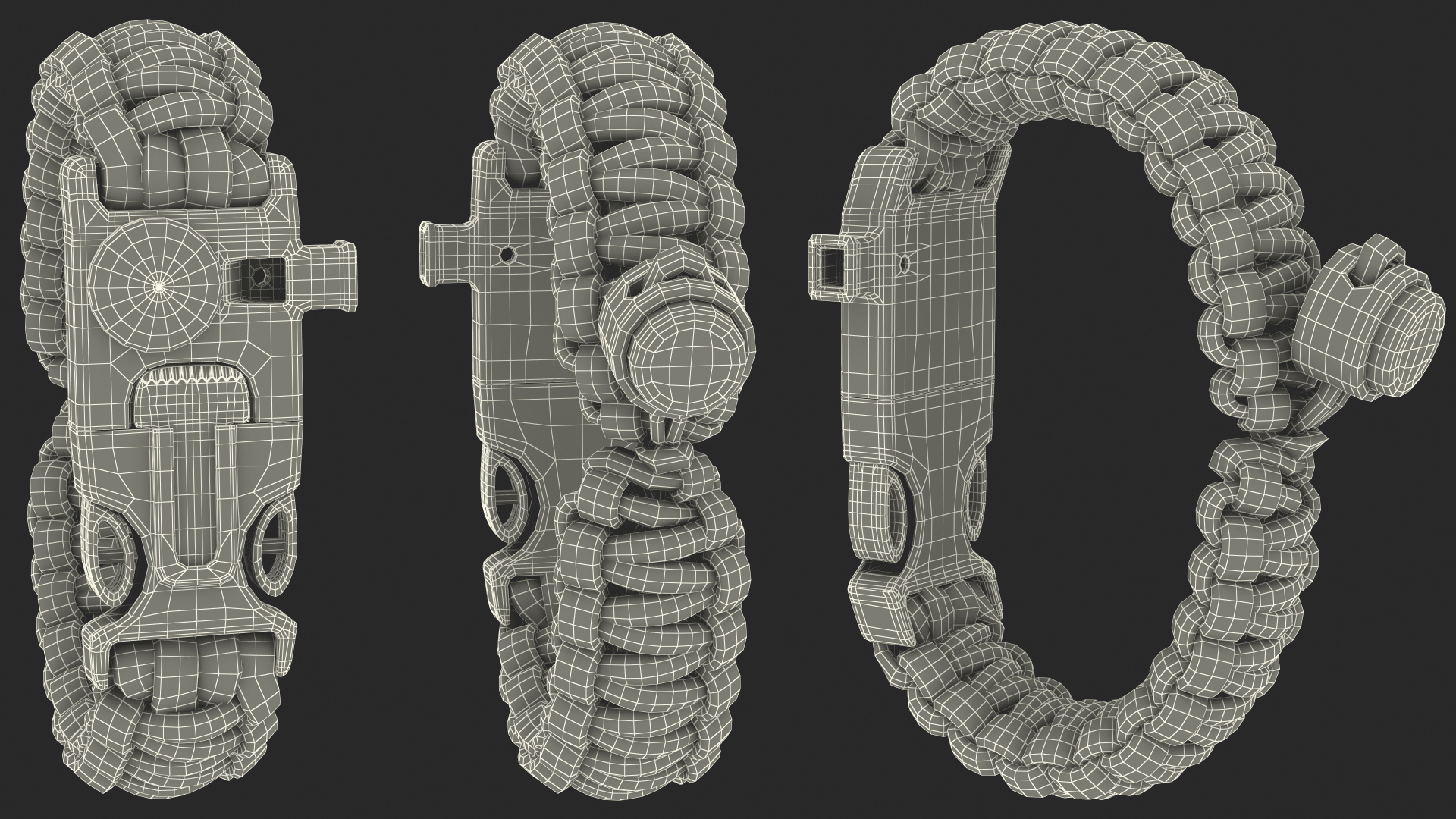 3D Atomic Bear Tactical Paracord Bracelet Camo model
