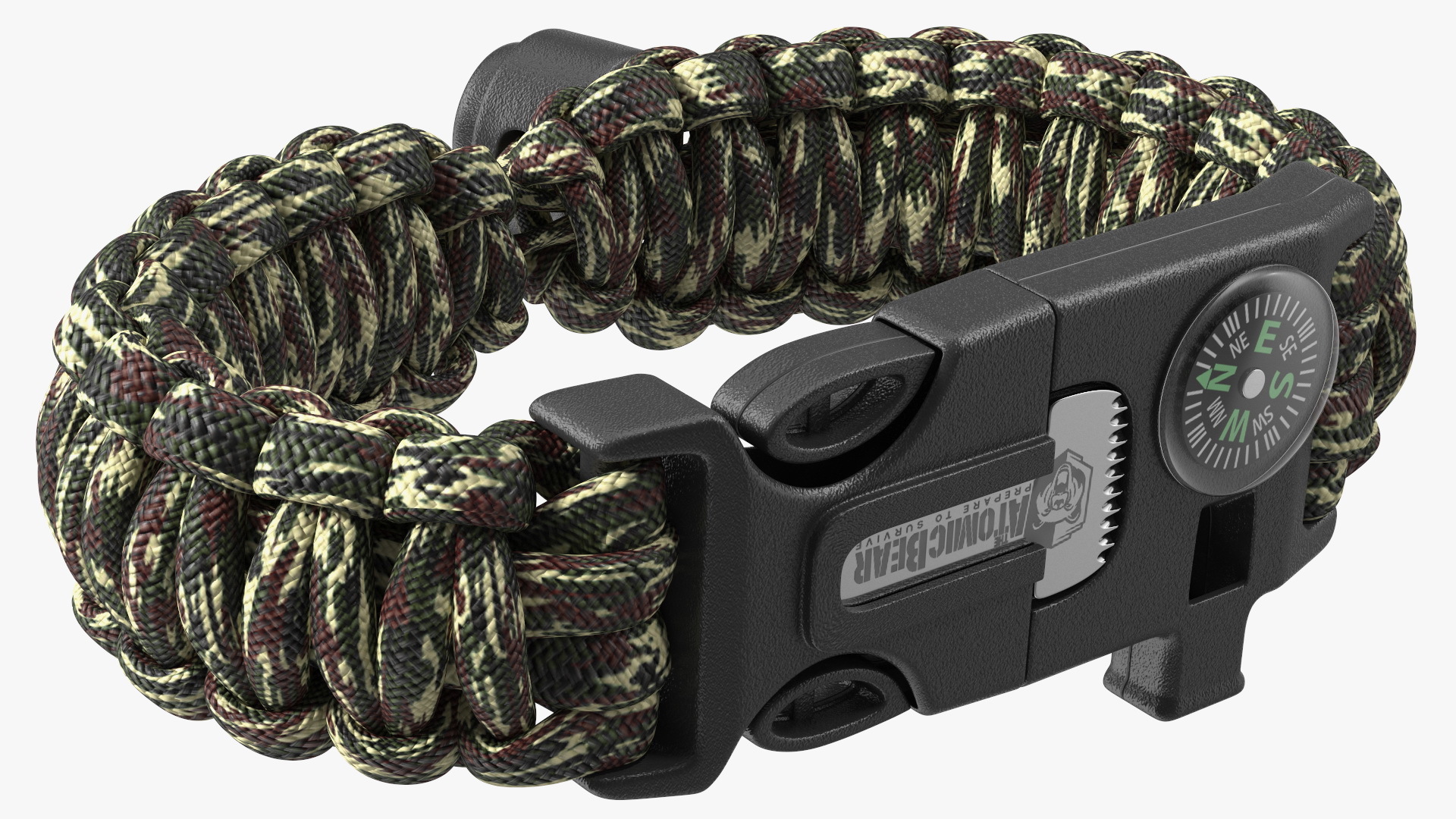 3D Atomic Bear Tactical Paracord Bracelet Camo model