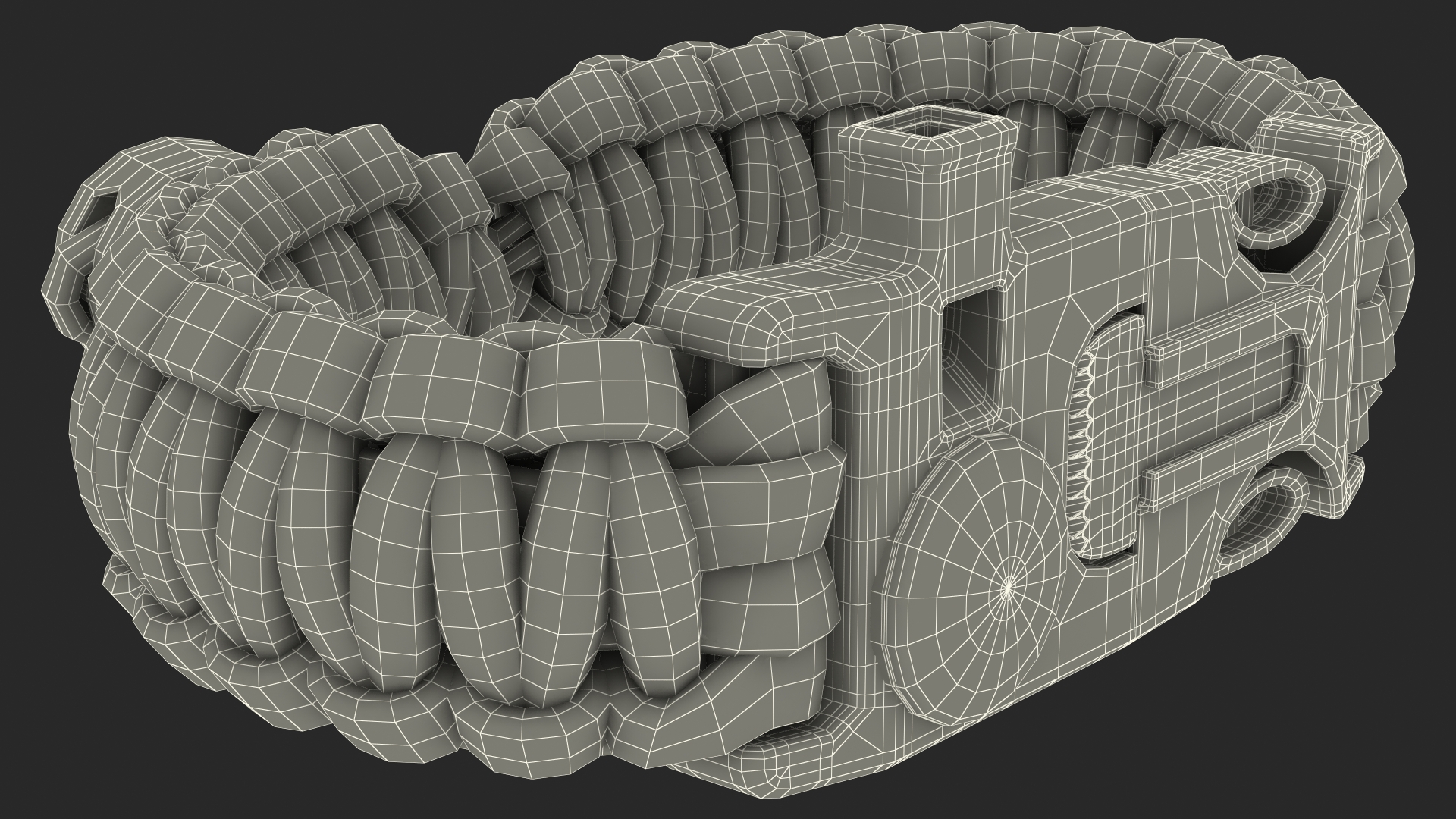 3D Atomic Bear Tactical Paracord Bracelet Camo model