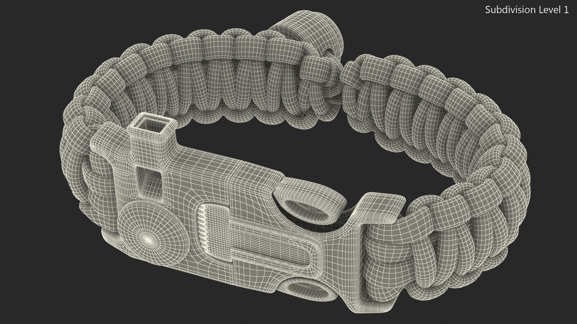 3D Atomic Bear Tactical Paracord Bracelet Camo model