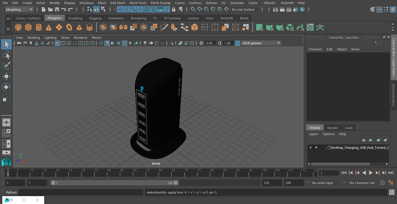 3D model Desktop Charging USB Hub Turned OFF