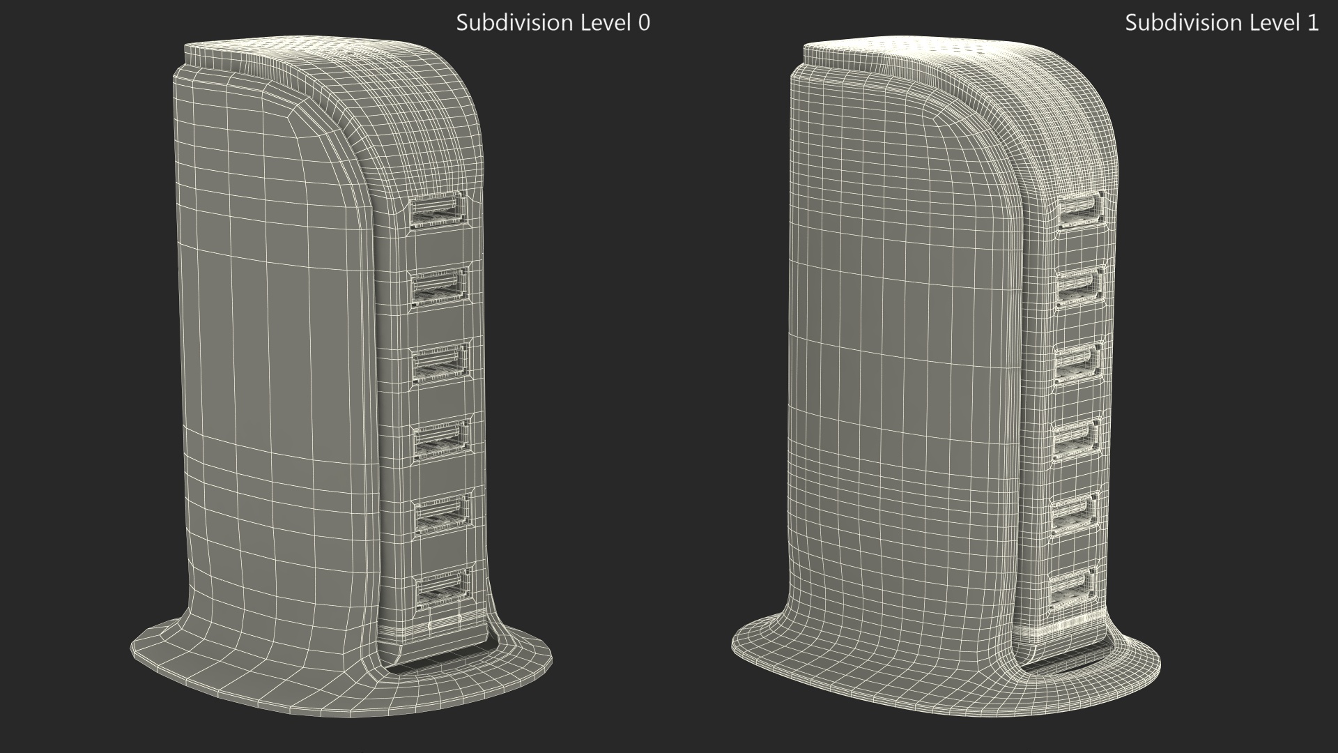 3D model Desktop Charging USB Hub Turned OFF