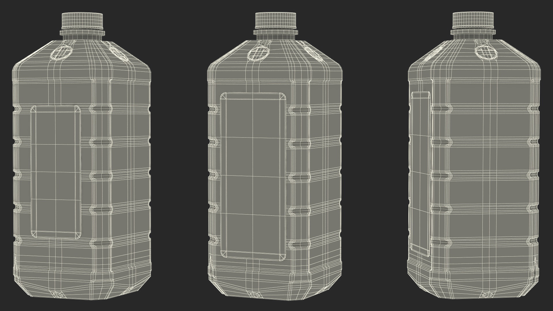 Plastic Medical Bottle First Aid Antiseptic Liquid 32 Fl Oz 3D model