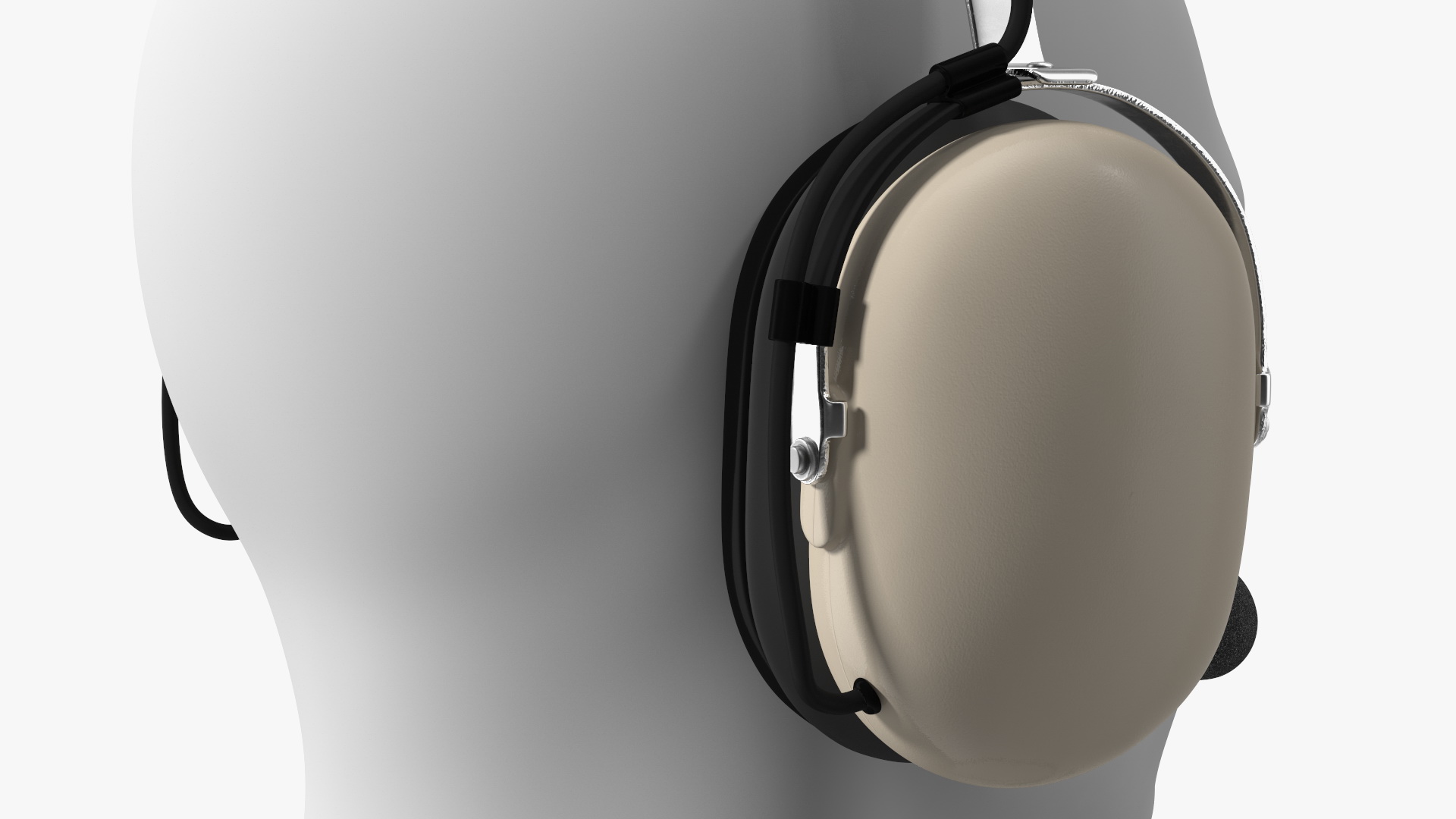 3D Pilot Headset with Mannequin Head model