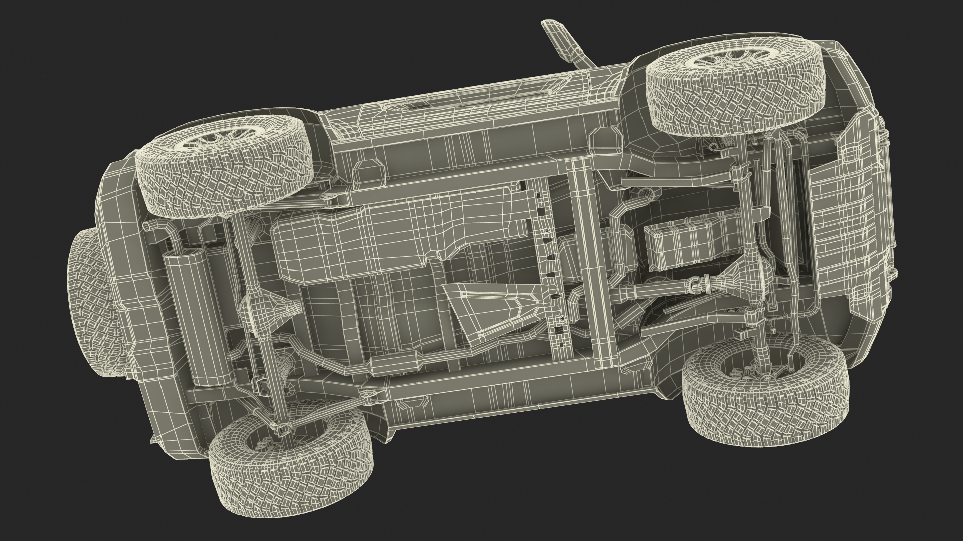 Ford Bronco Two Door Yellow 4X4 Simplified 3D