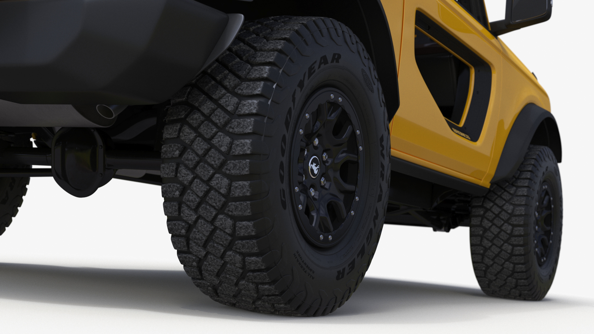 Ford Bronco Two Door Yellow 4X4 Simplified 3D