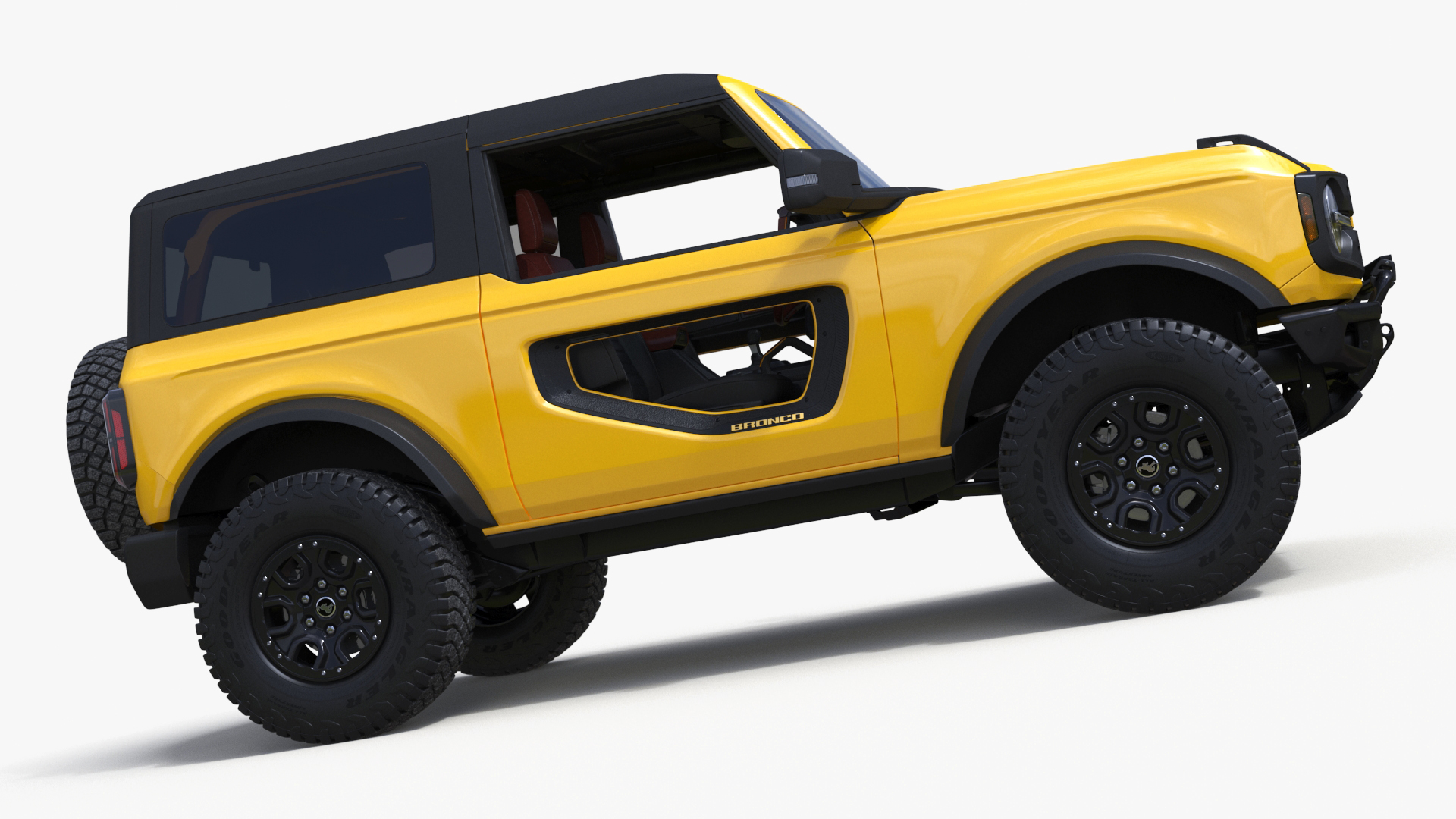 Ford Bronco Two Door Yellow 4X4 Simplified 3D