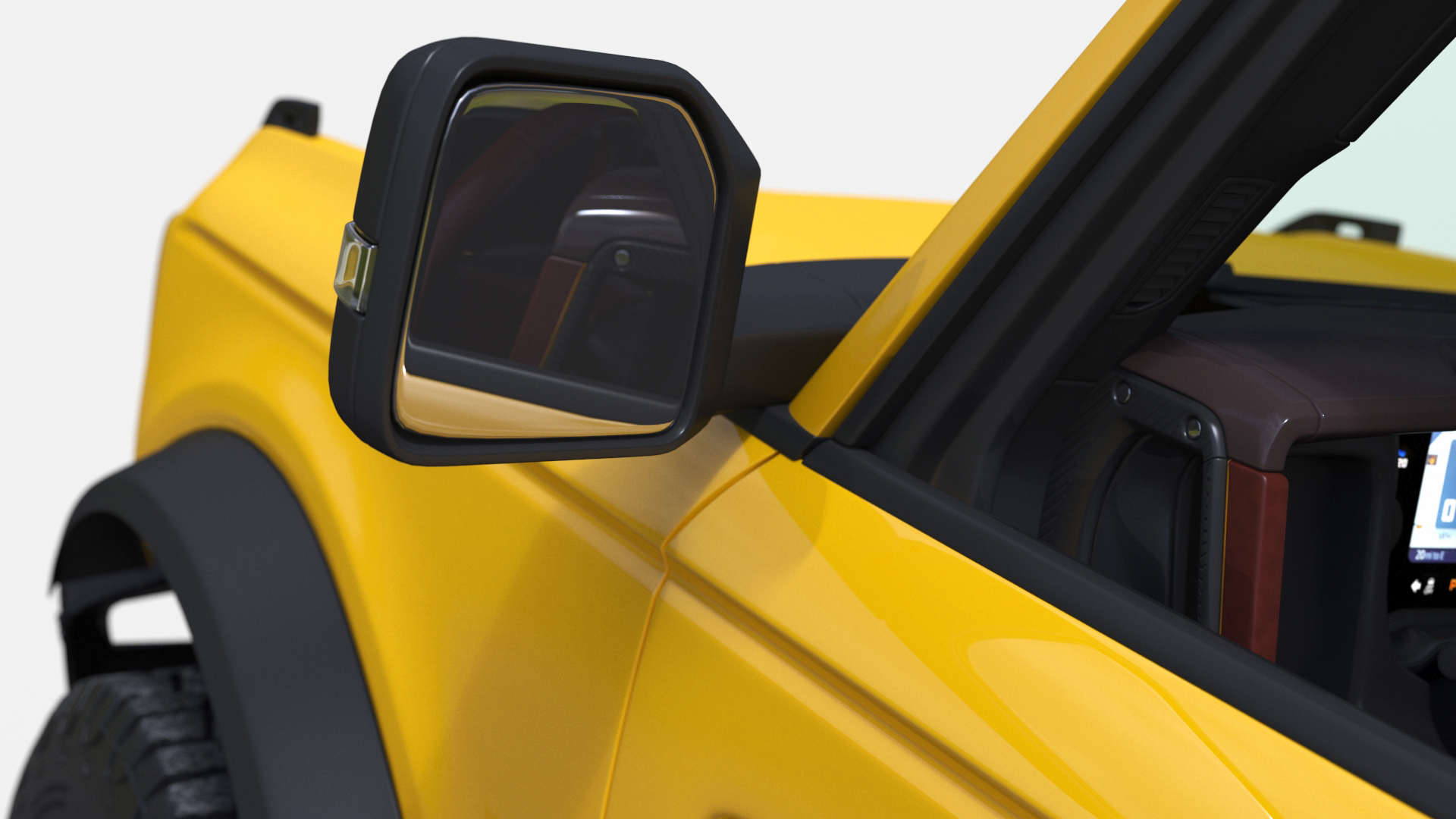 Ford Bronco Two Door Yellow 4X4 Simplified 3D