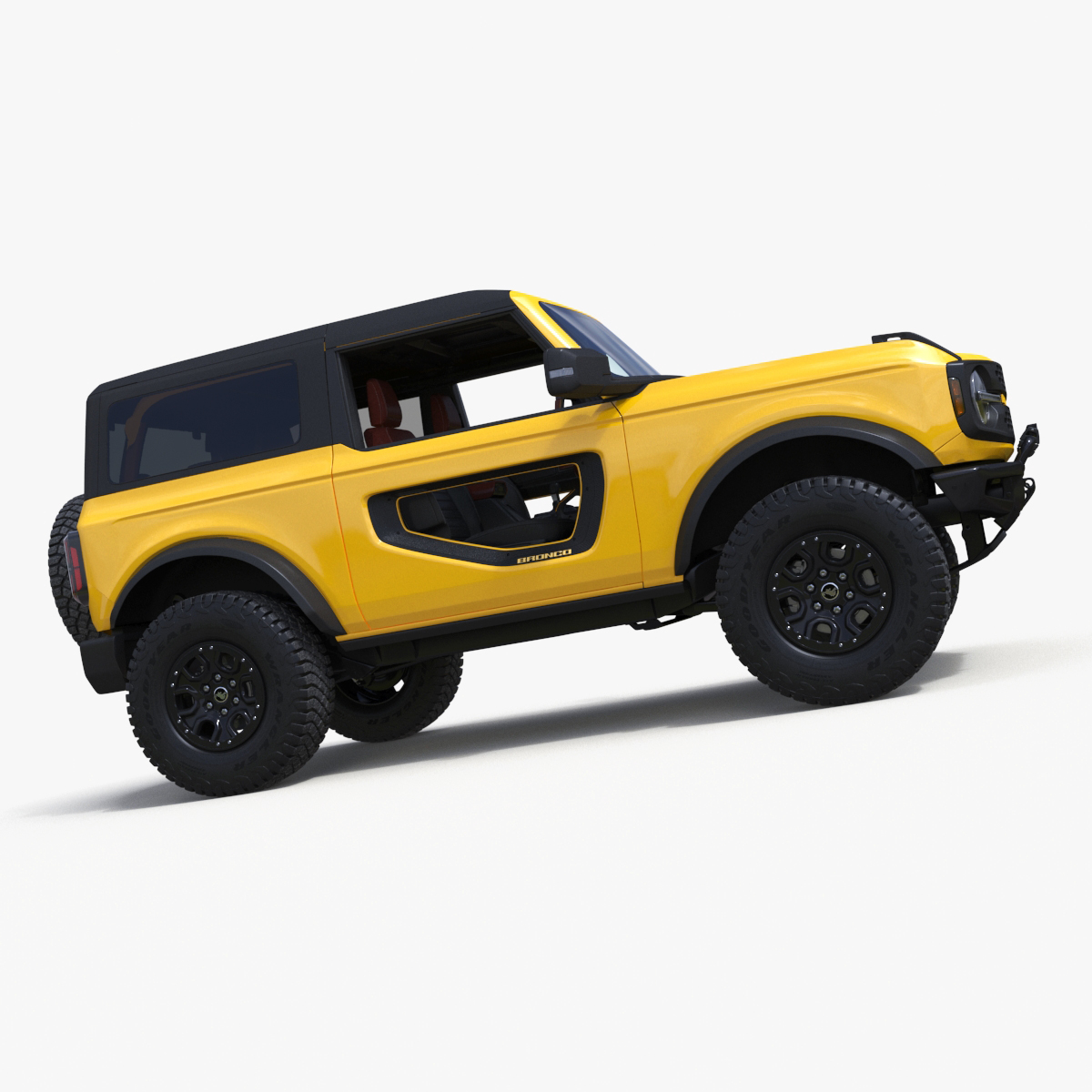 Ford Bronco Two Door Yellow 4X4 Simplified 3D