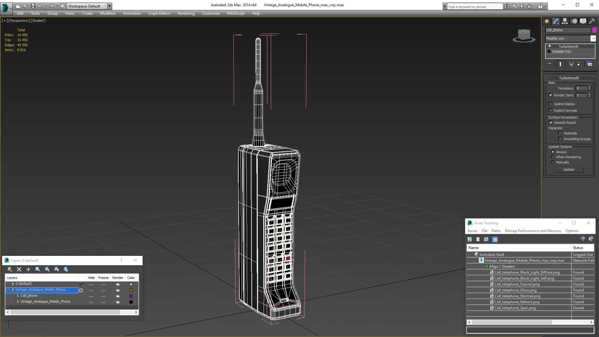 Vintage Analogue Mobile Phone 3D model
