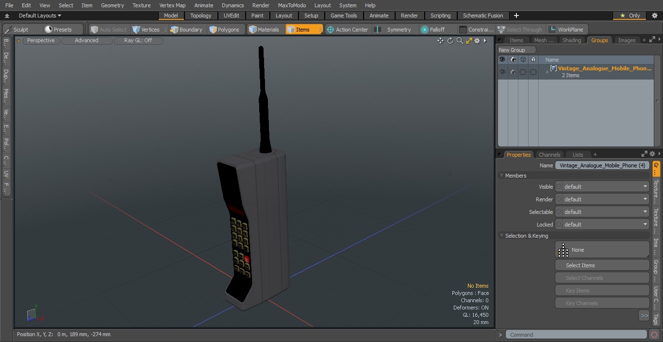 Vintage Analogue Mobile Phone 3D model