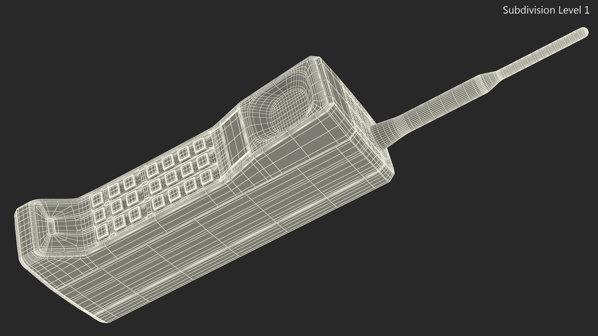 Vintage Analogue Mobile Phone 3D model