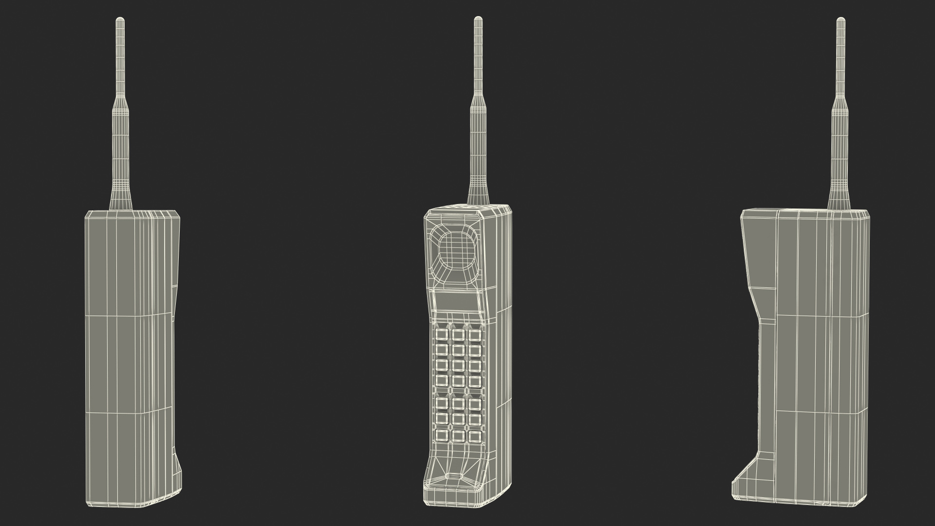 Vintage Analogue Mobile Phone 3D model