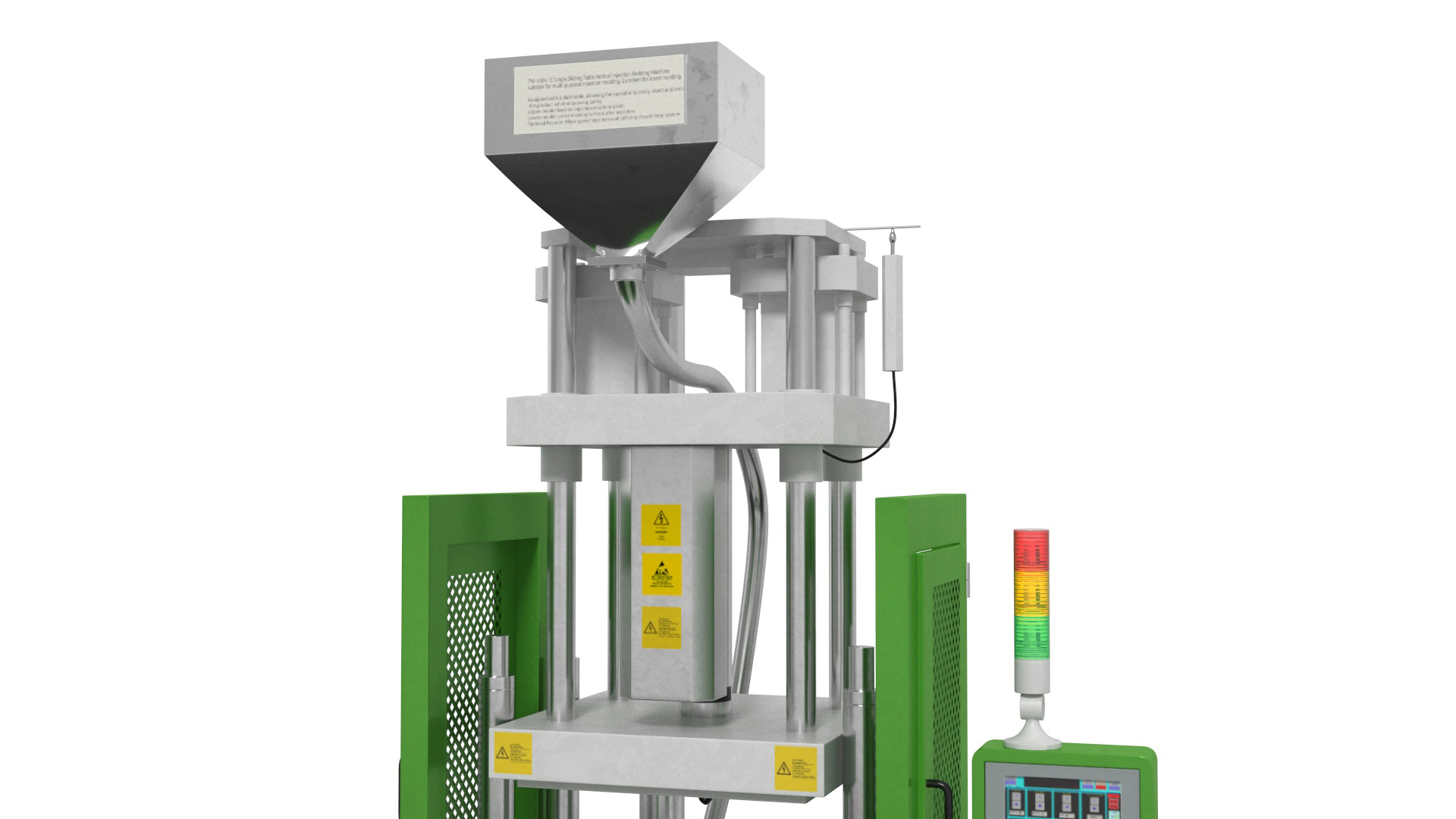 3D Vertical Plastic Injection Molding Machine Green model