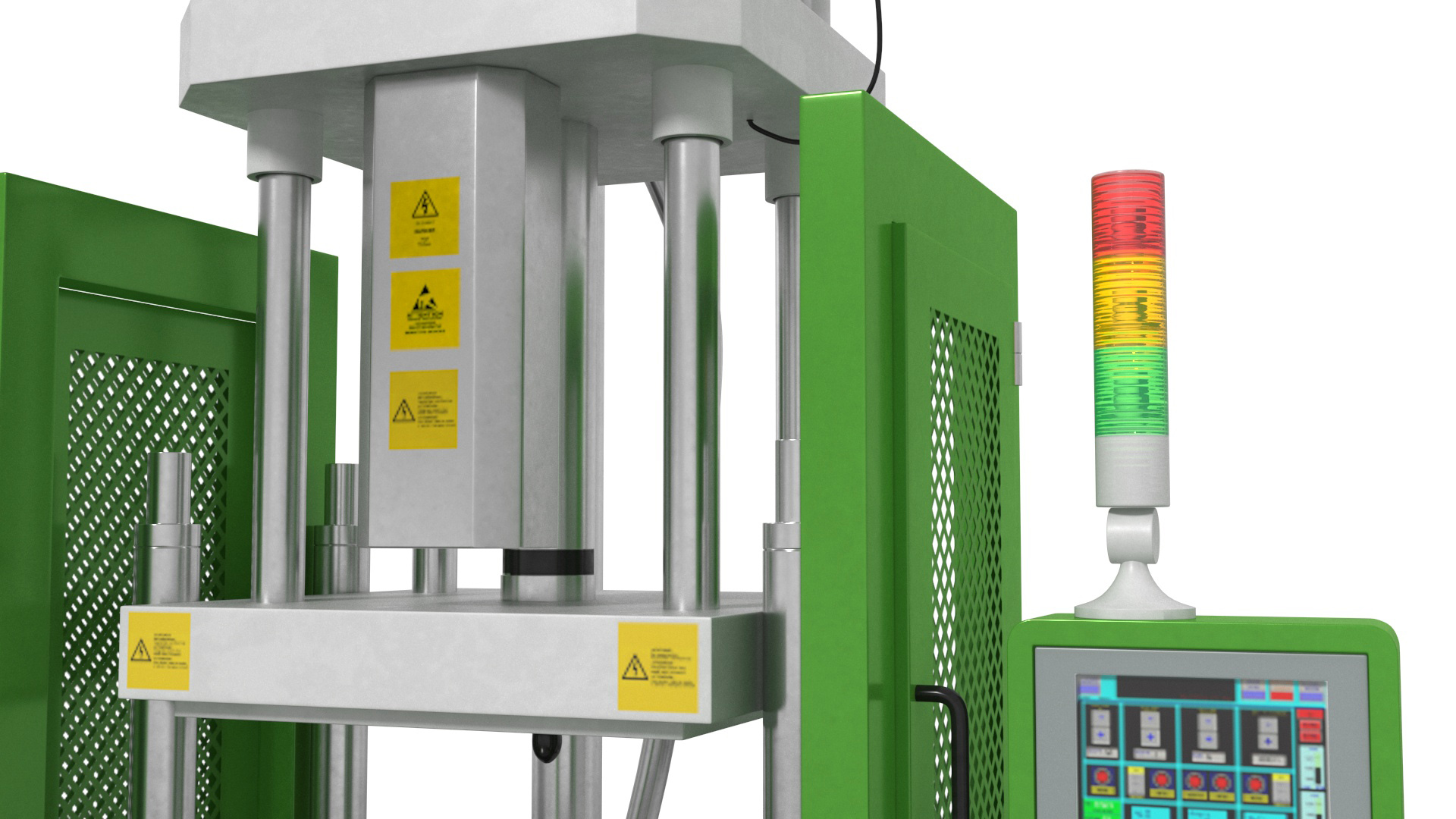3D Vertical Plastic Injection Molding Machine Green model