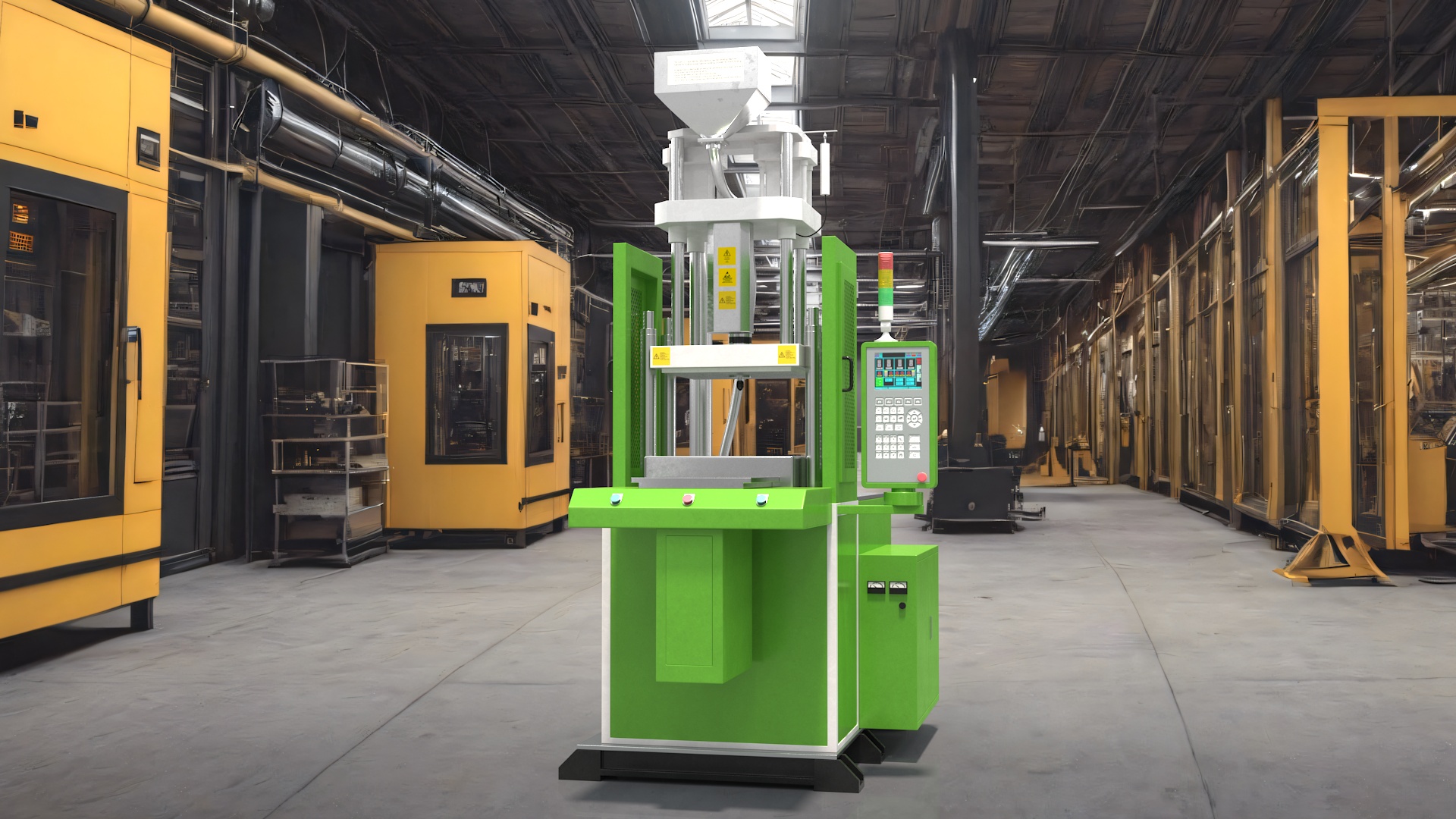 3D Vertical Plastic Injection Molding Machine Green model