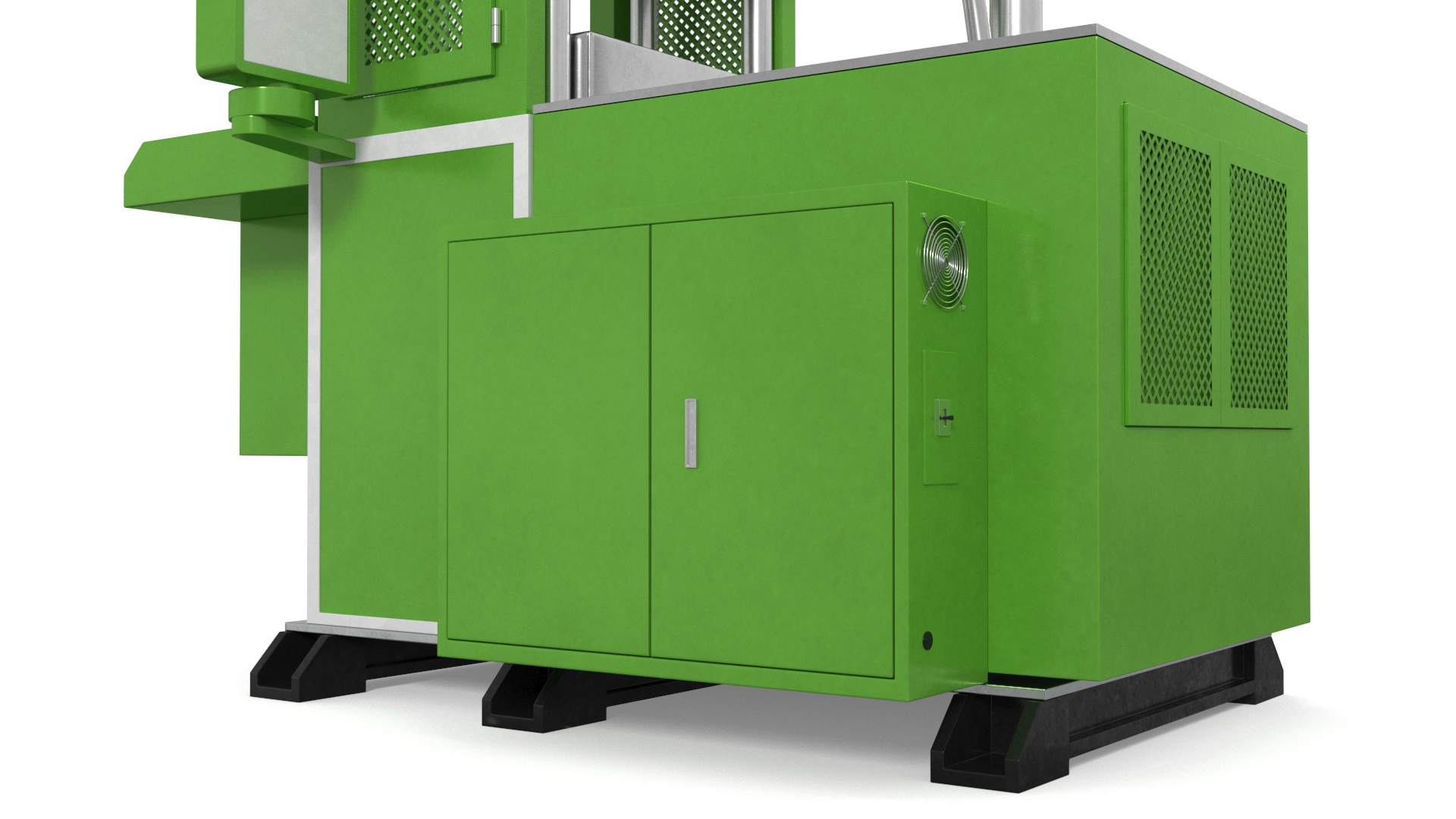 3D Vertical Plastic Injection Molding Machine Green model