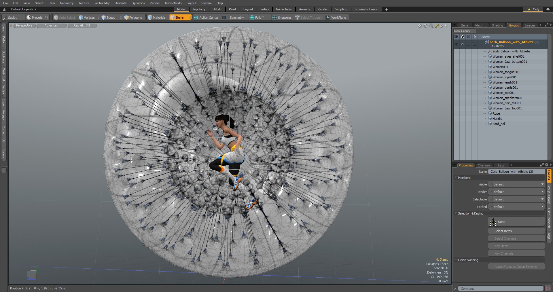 3D model Zorb Balloon with Athlete