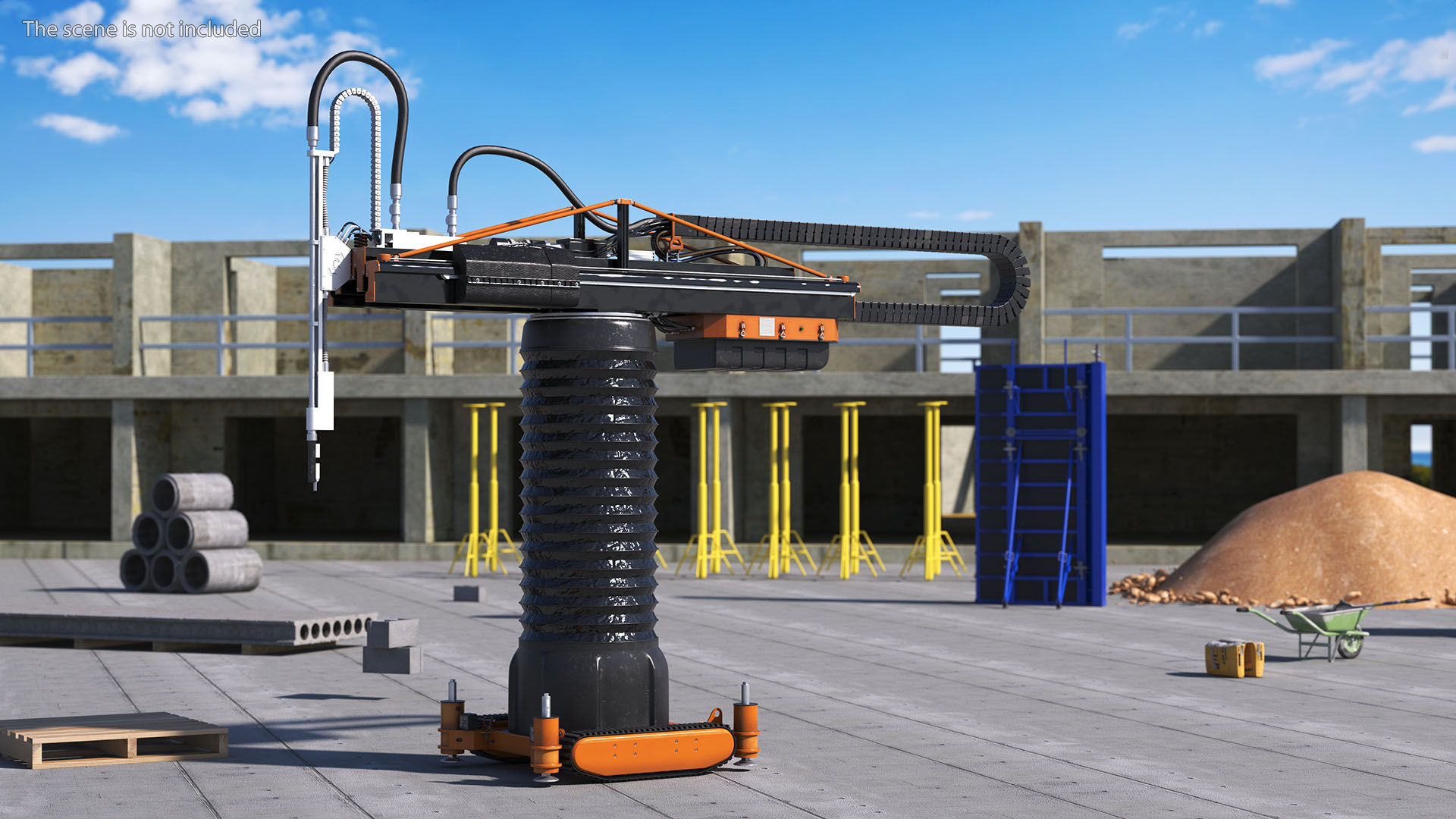 Construction 3D Printer Rigged for Cinema 4D 3D model