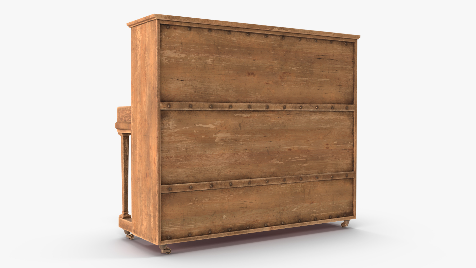 3D model Saloon Western Piano Old Light Wood Open