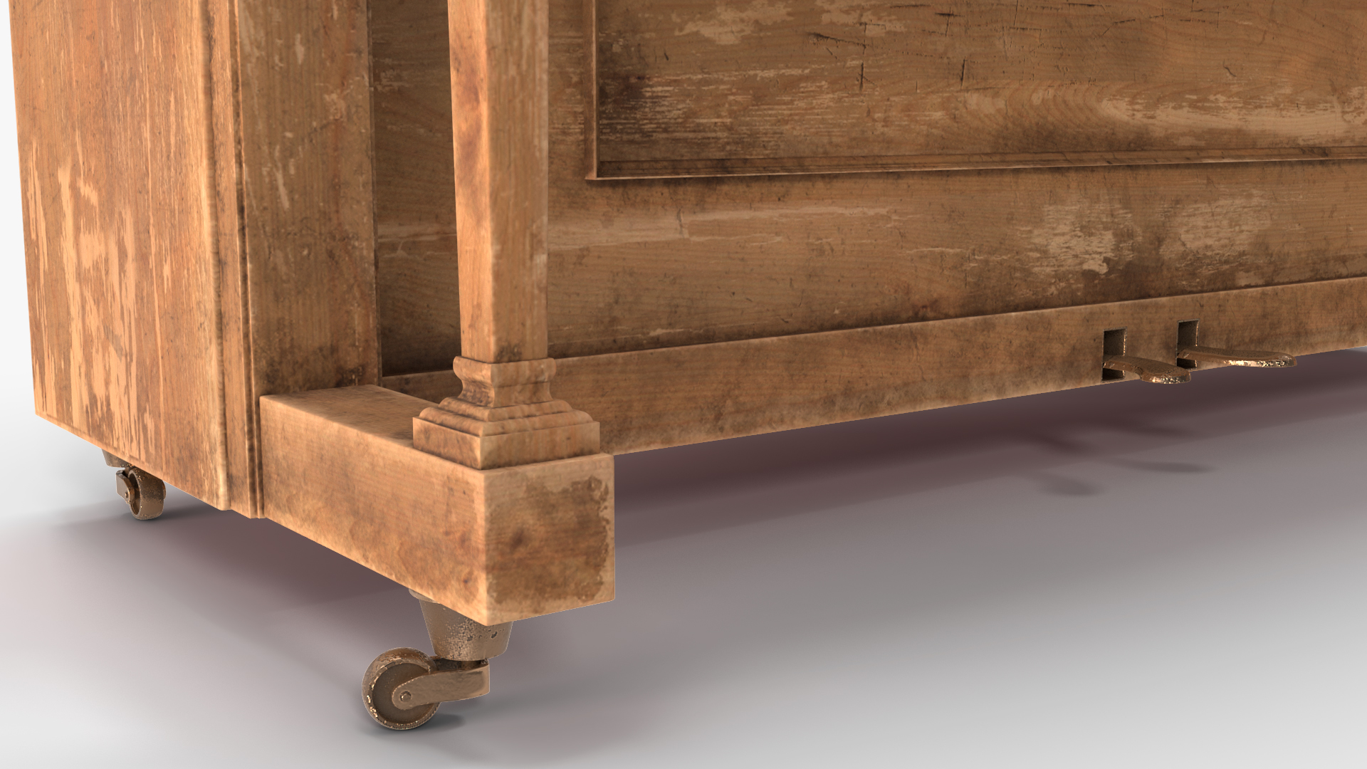 3D model Saloon Western Piano Old Light Wood Open