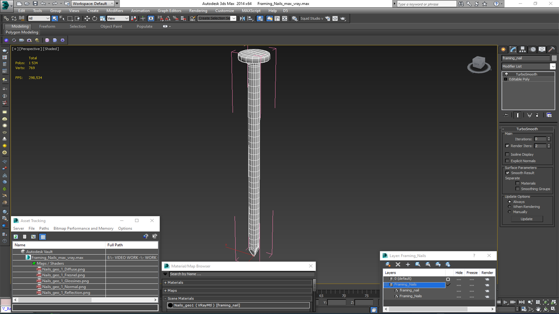 3D Framing Nails model