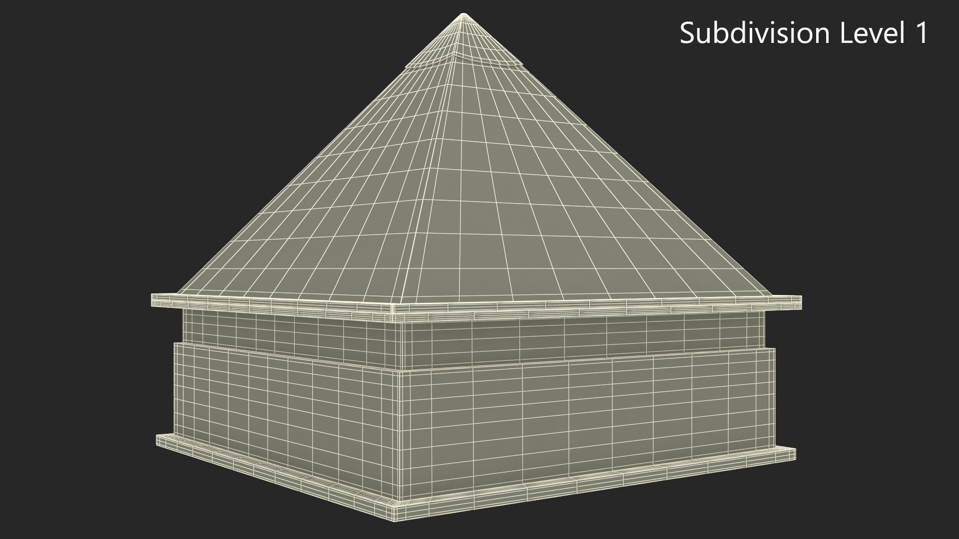 Square Pyramid Skylight for Roof 3D