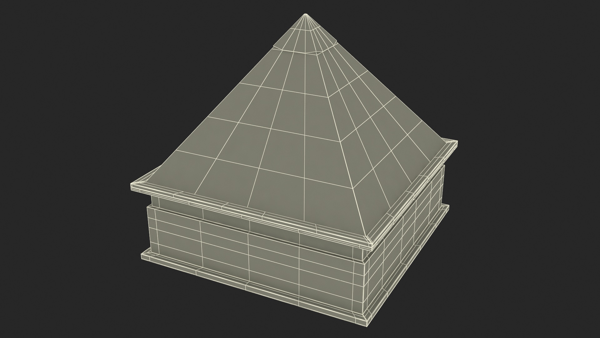 Square Pyramid Skylight for Roof 3D