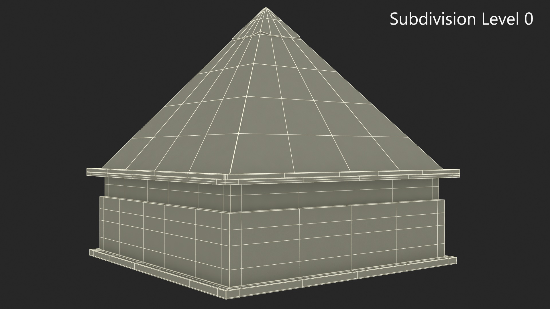 Square Pyramid Skylight for Roof 3D