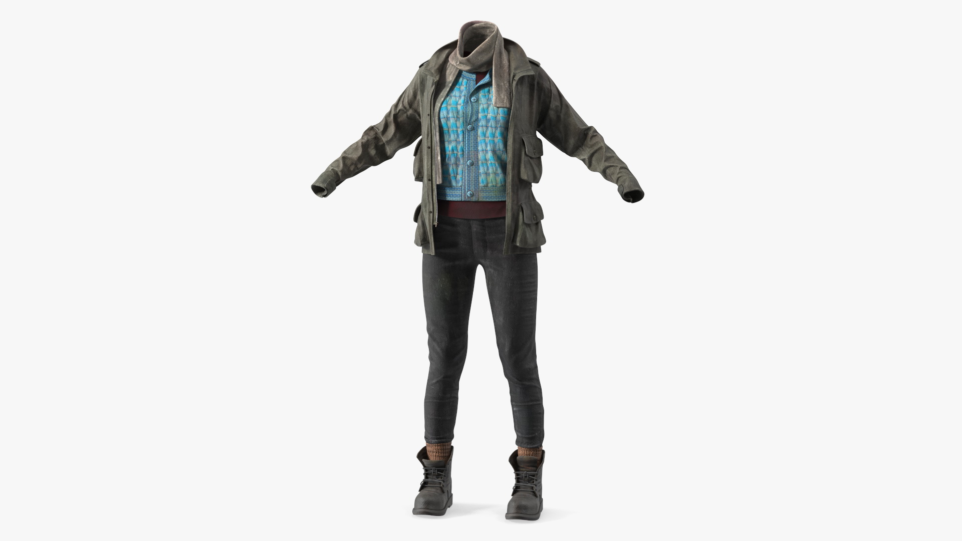 Clothes of a Homeless Woman 3D