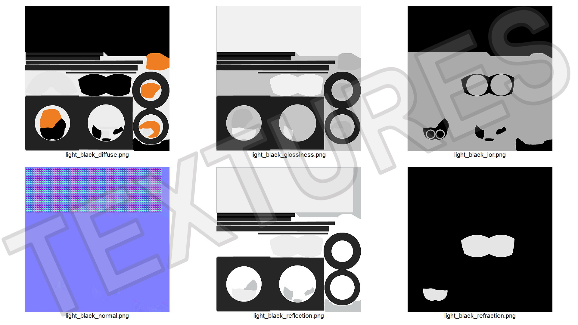 Square Modular Ceiling Light Black 3D model