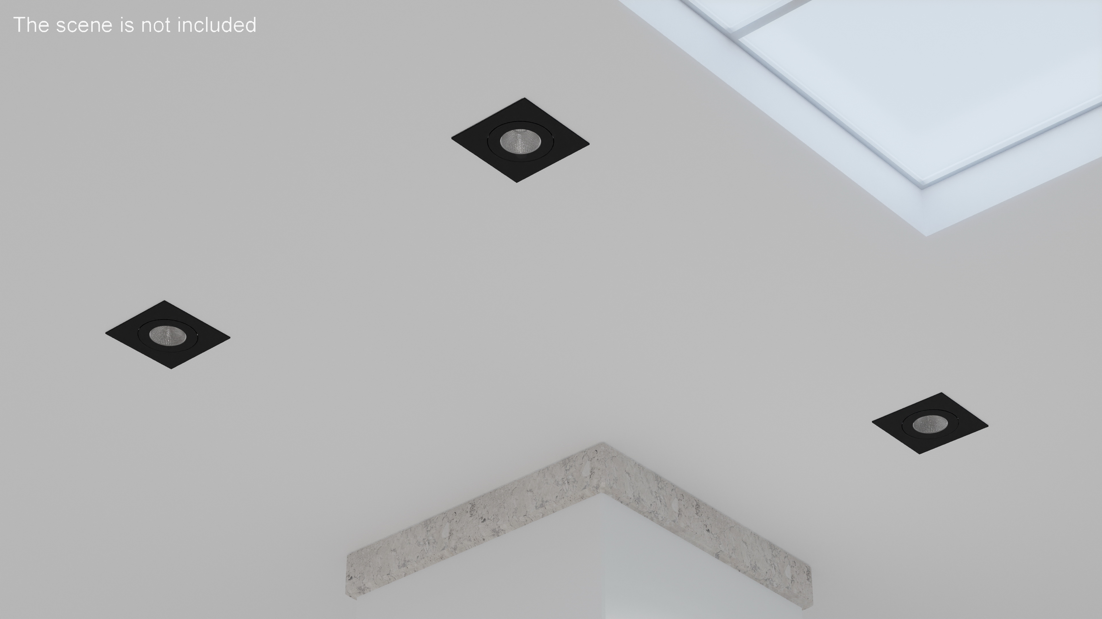 Square Modular Ceiling Light Black 3D model