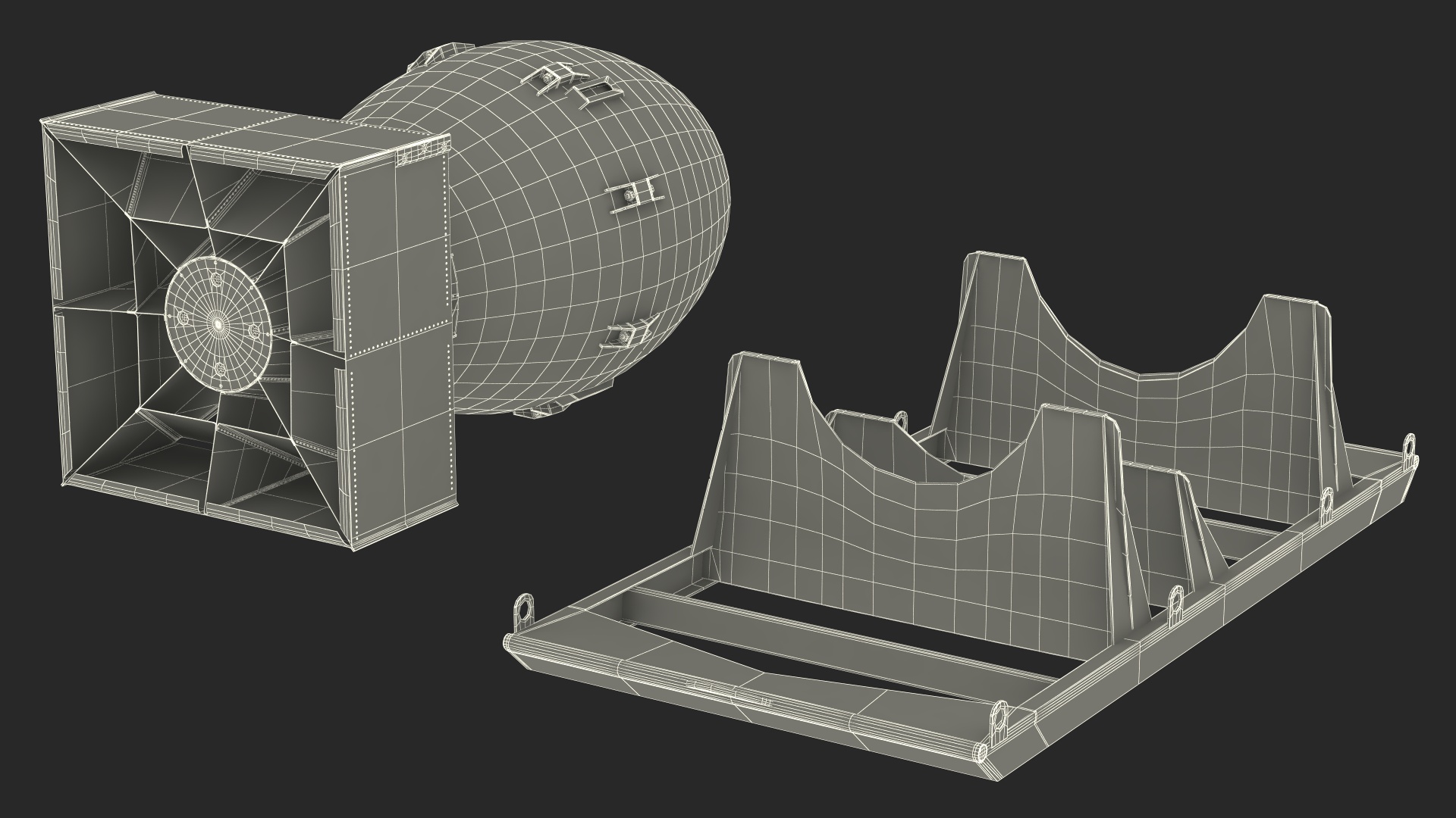 Atomic Bomb Fat Man Yellow with Shipping Pallet 3D