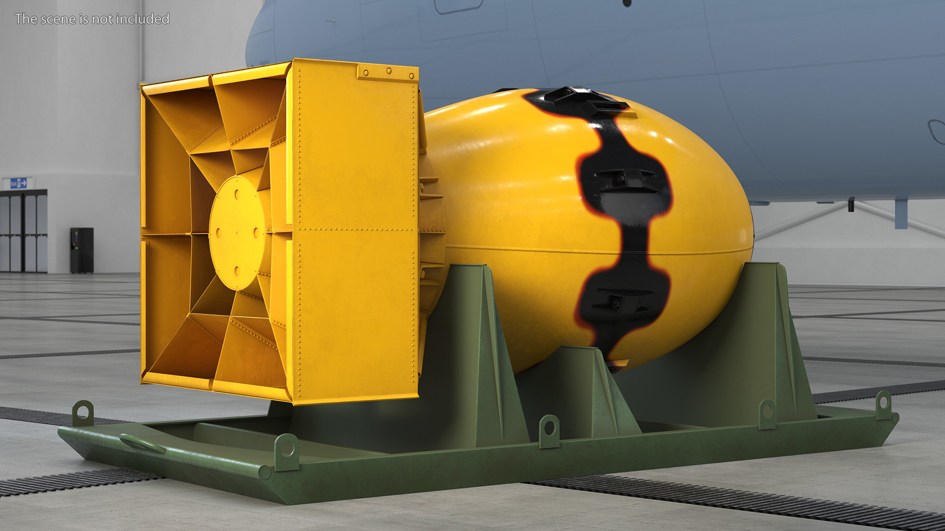 Atomic Bomb Fat Man Yellow with Shipping Pallet 3D
