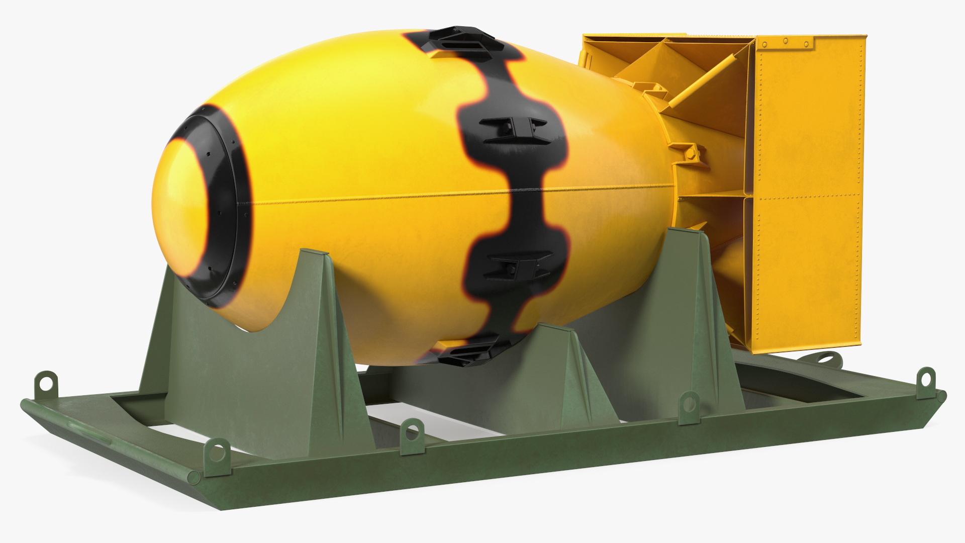 Atomic Bomb Fat Man Yellow with Shipping Pallet 3D