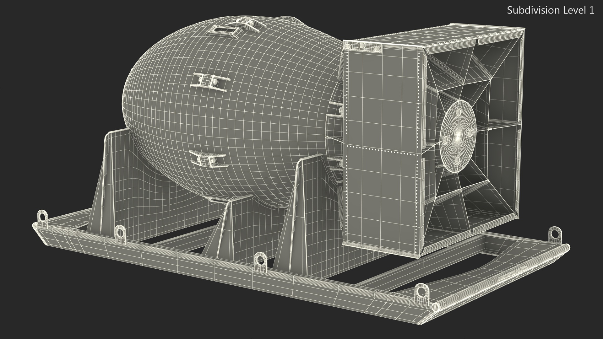 Atomic Bomb Fat Man Yellow with Shipping Pallet 3D