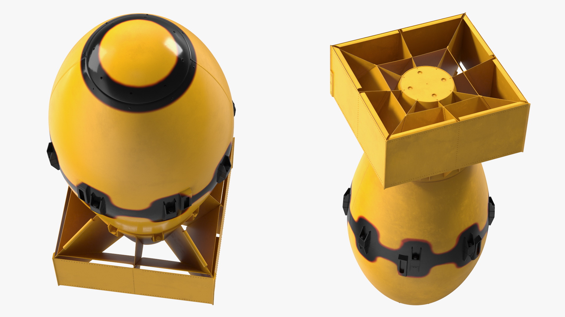 Atomic Bomb Fat Man Yellow with Shipping Pallet 3D