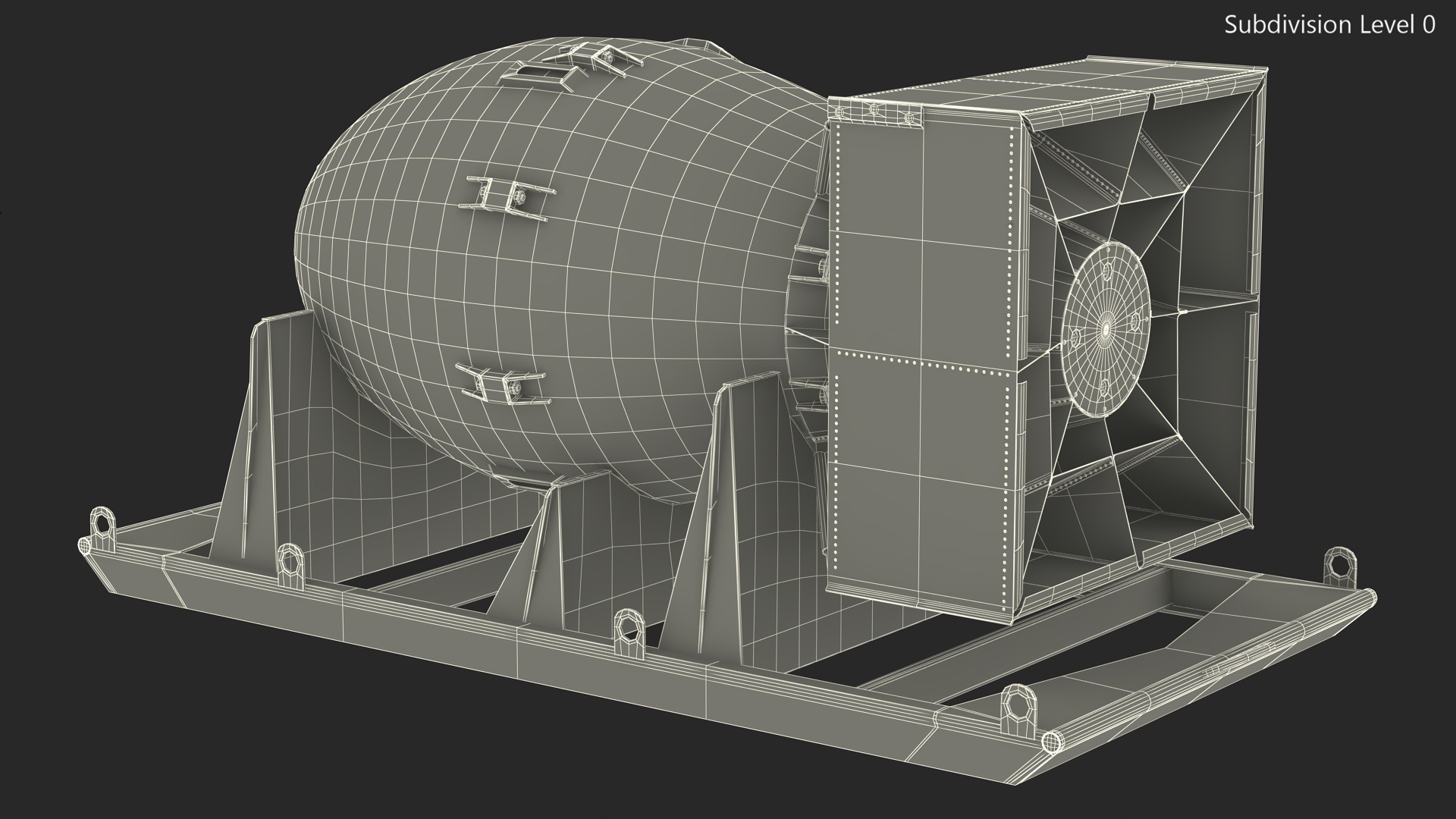 Atomic Bomb Fat Man Yellow with Shipping Pallet 3D