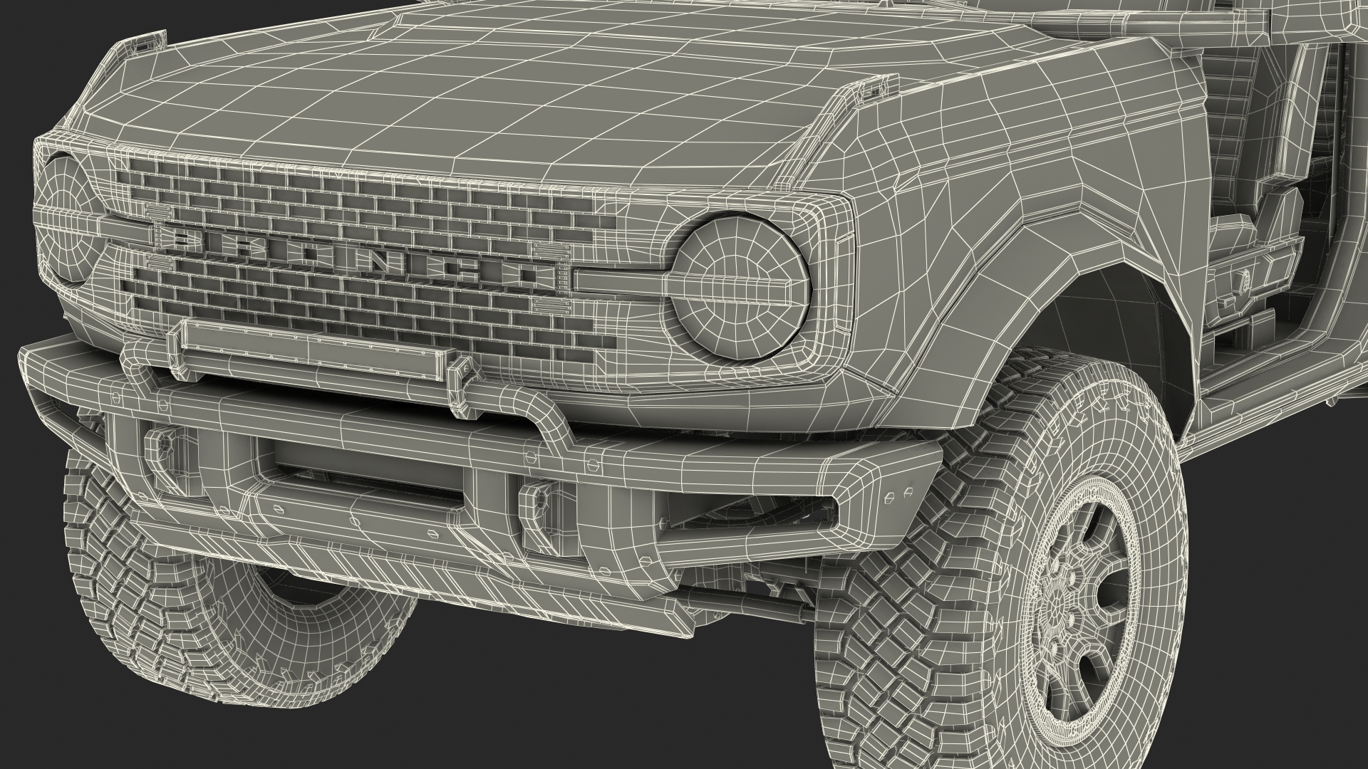 Ford Bronco 2021 Two Doors Removed 3D model