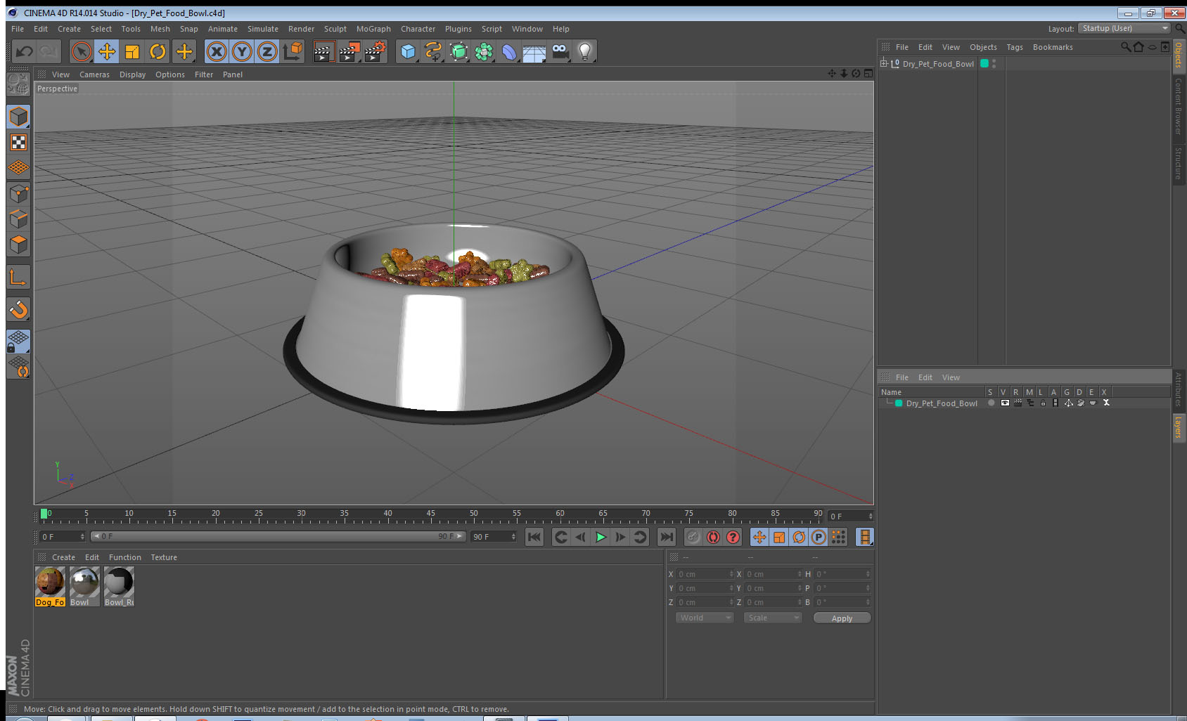 Dry Pet Food Bowl 3D