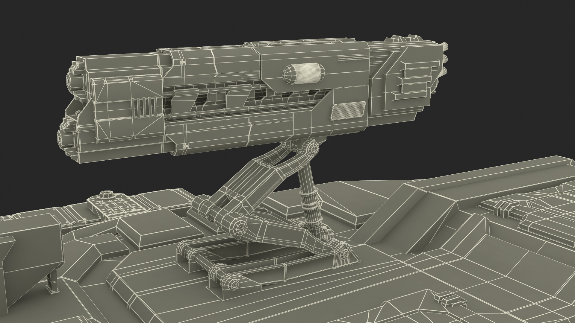 3D Sci Fi Heavy Tank Green model