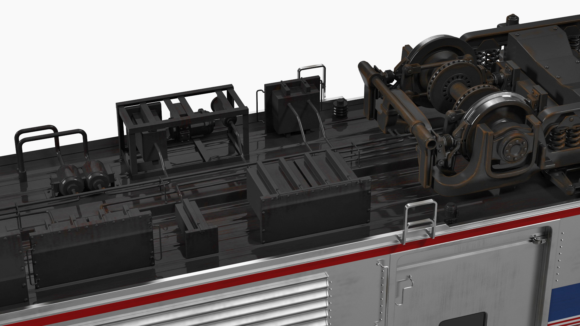 3D Baggage Car Amtrak model
