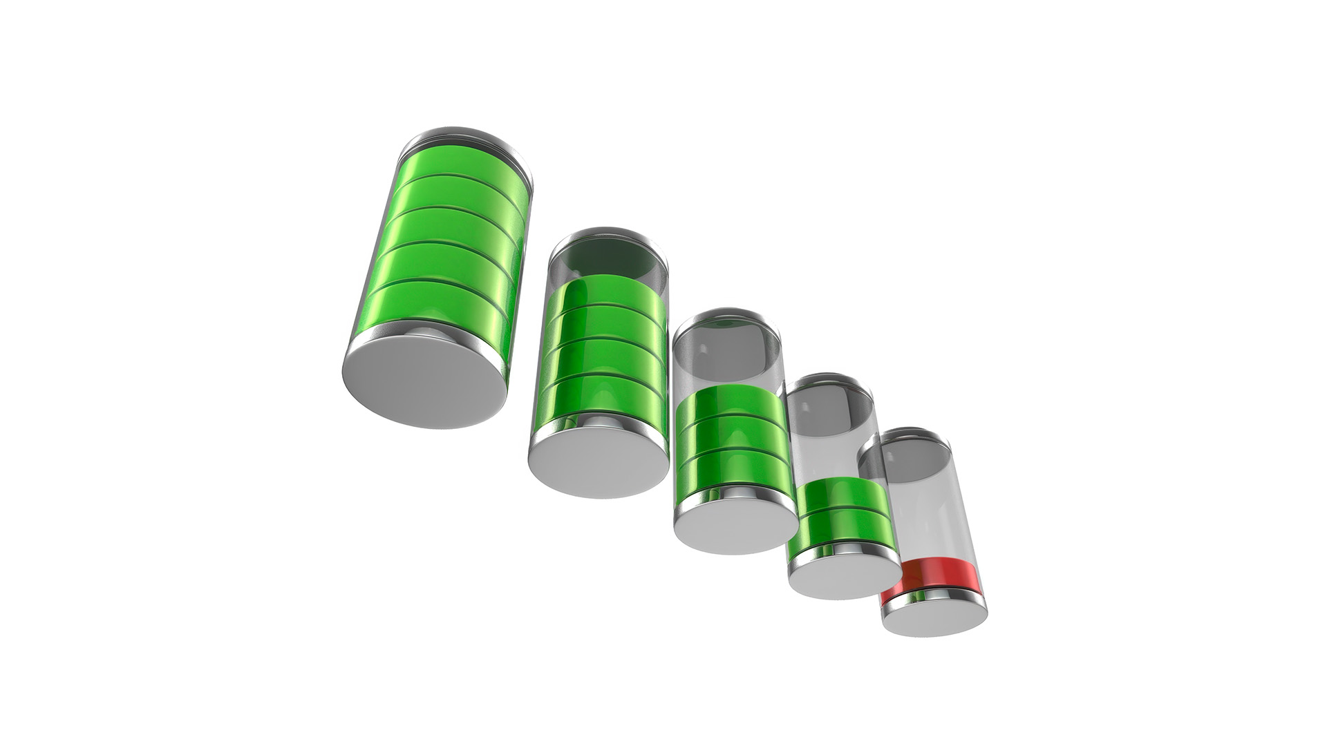 3D model Battery Charge Level Indicators Set