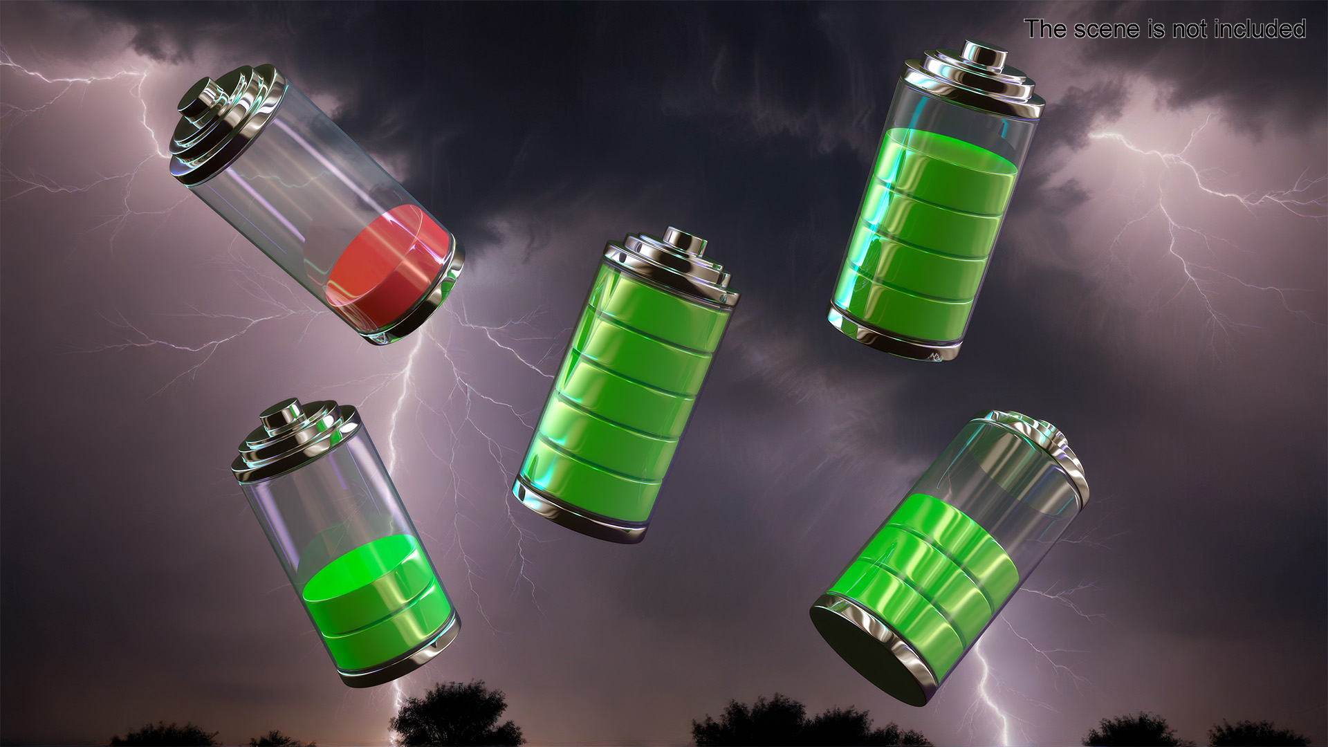 3D model Battery Charge Level Indicators Set