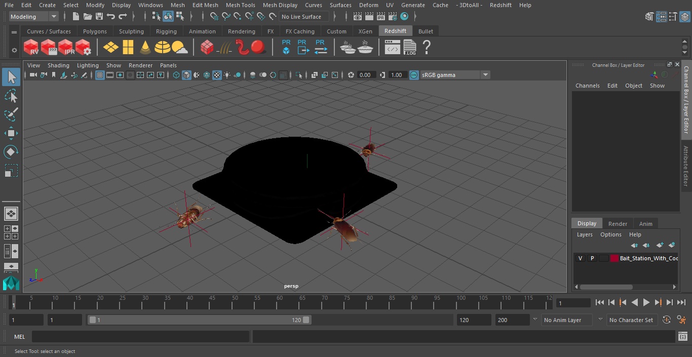 Bait Station With Cockroaches 3D model