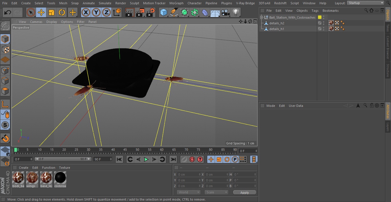 Bait Station With Cockroaches 3D model