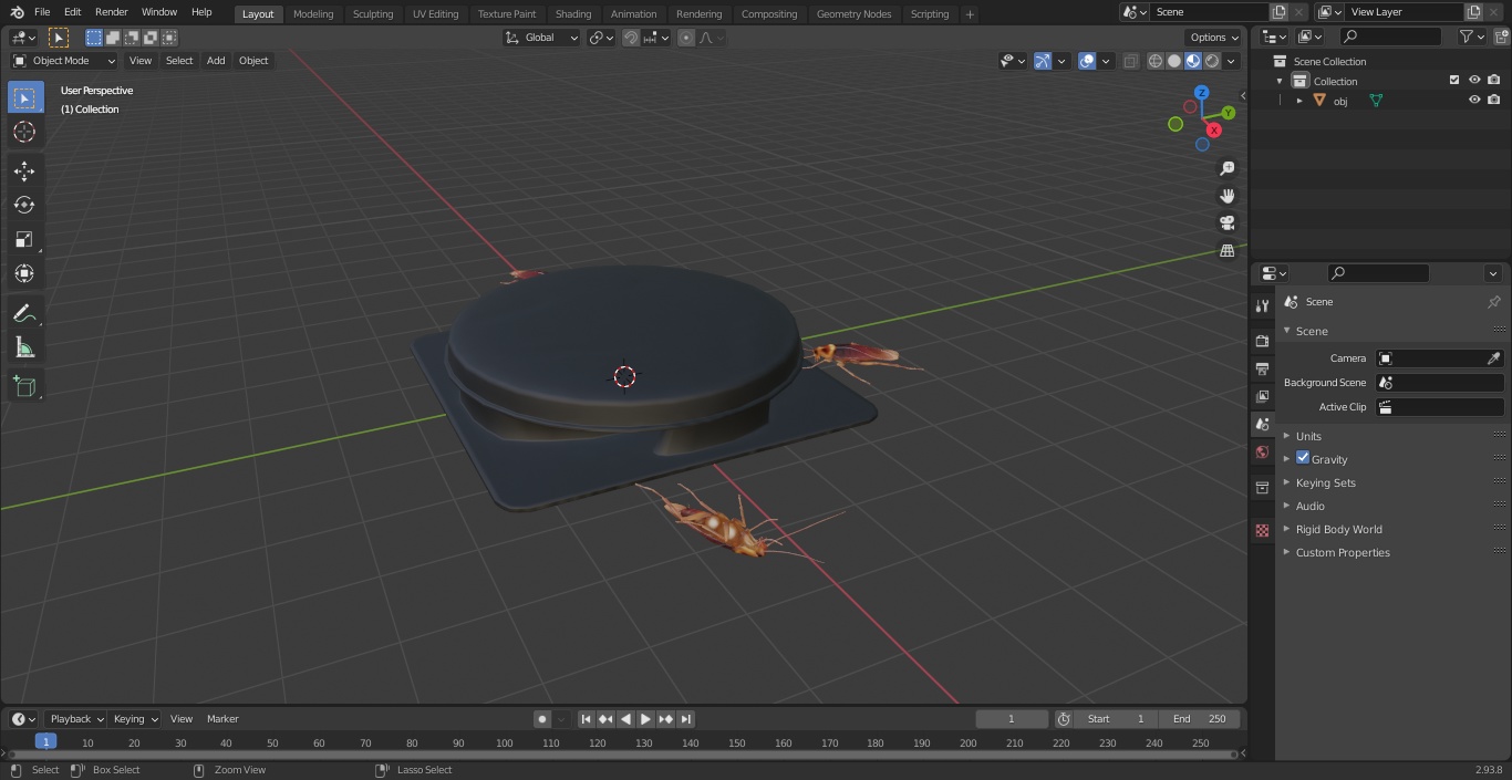 Bait Station With Cockroaches 3D model