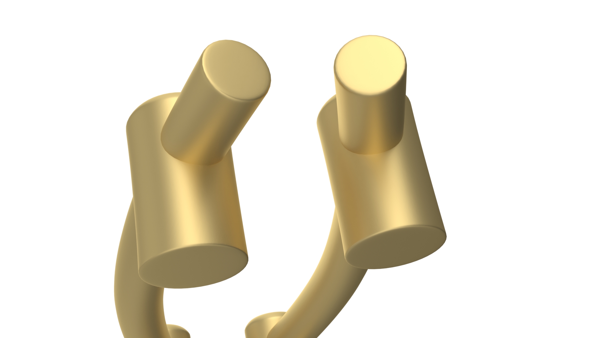 3D Door Handles Thick Oval Gold model